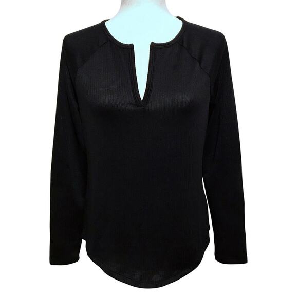 Jenni NWT Black Long Sleeves Sleepwear Top Women S - Picture 1 of 9